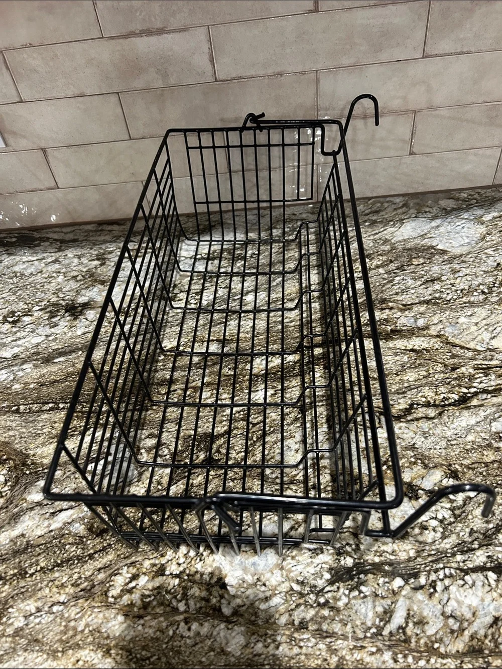 Black Wire Caddy Basket - Versatile Hanging Storage